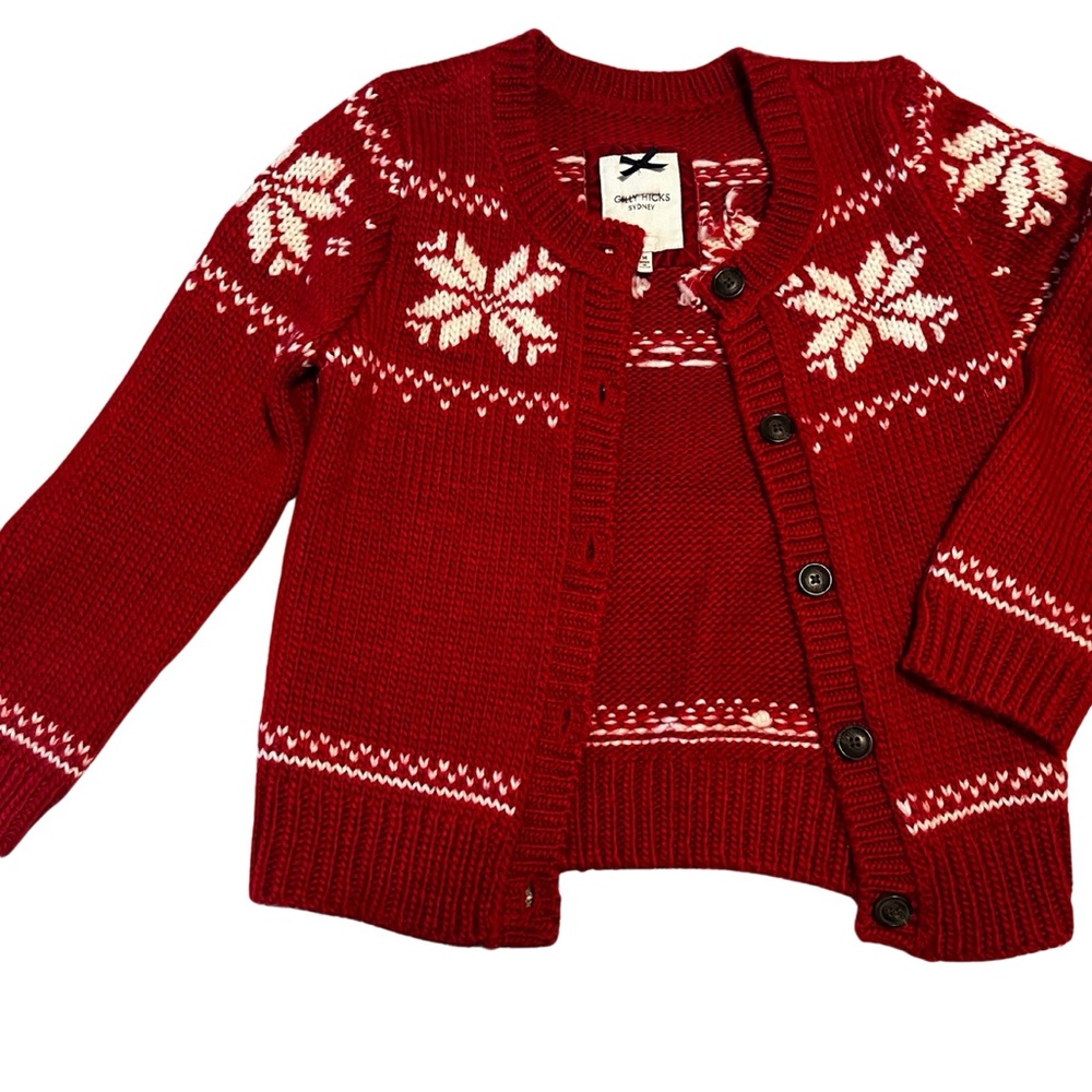 Gilly Hicks - red and white cardigan Size M